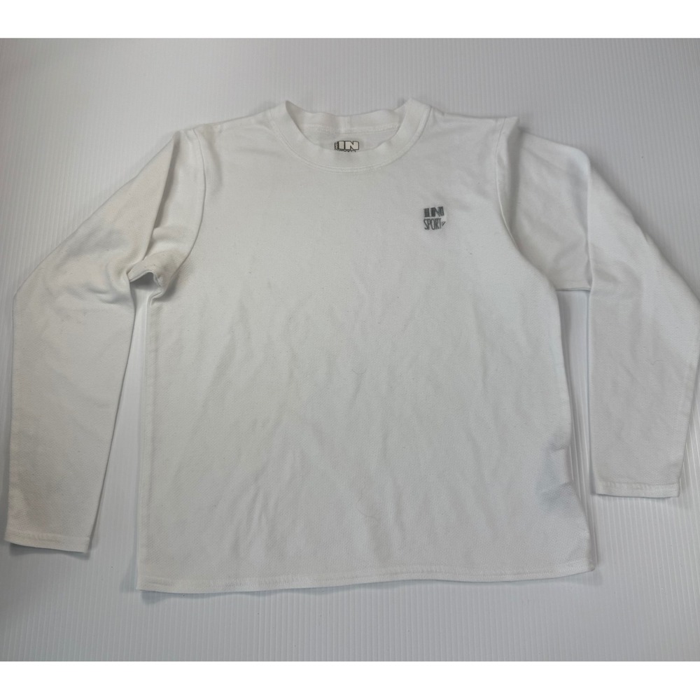 IN Sport Long Sleeve Athletic Shirt Activewear Top White Women's M
